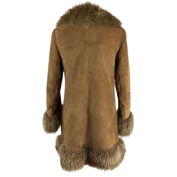 Genuine Shearling Sheepskin Penny Lane Leather Coat Made in Spain M-L - Picture 5 of 13